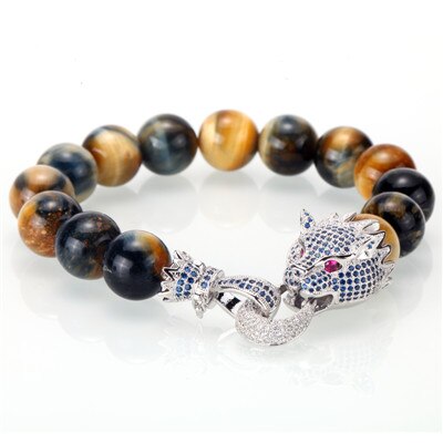 Mighty Dragon Bracelet - Tiger Eye's 1 / 16.5mm (6.5in) - Bracelets - Pretland | Spiritual Crystals & Jewelry