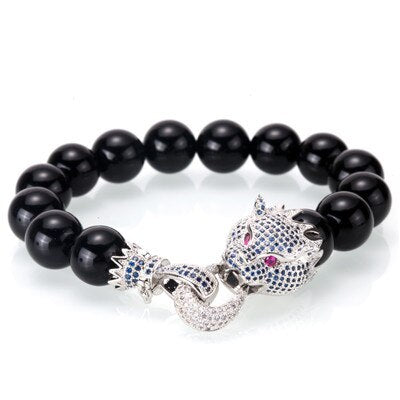 Mighty Dragon Bracelet - Black Agate / 16.5 mm (6.5in) - Bracelets - Pretland | Spiritual Crystals & Jewelry