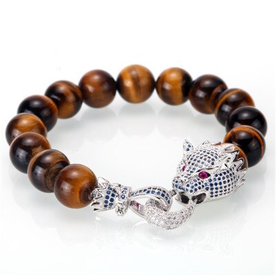 Mighty Dragon Bracelet - Tiger Eye's 2 / 16.5 mm (6.5in) - Bracelets - Pretland | Spiritual Crystals & Jewelry