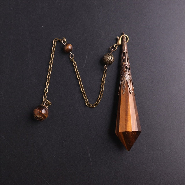 Natural Stone Amulet Pendulum - Tiger Eye - Natural Stones - Pretland | Spiritual Crystals & Jewelry