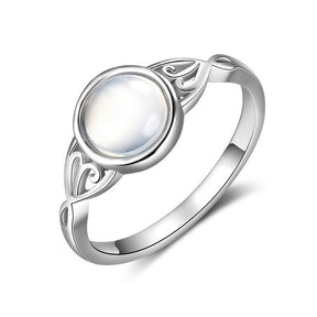 Elegant Moonstone Sterling Silver Ring - Rings - Pretland | Spiritual Crystals & Jewelry