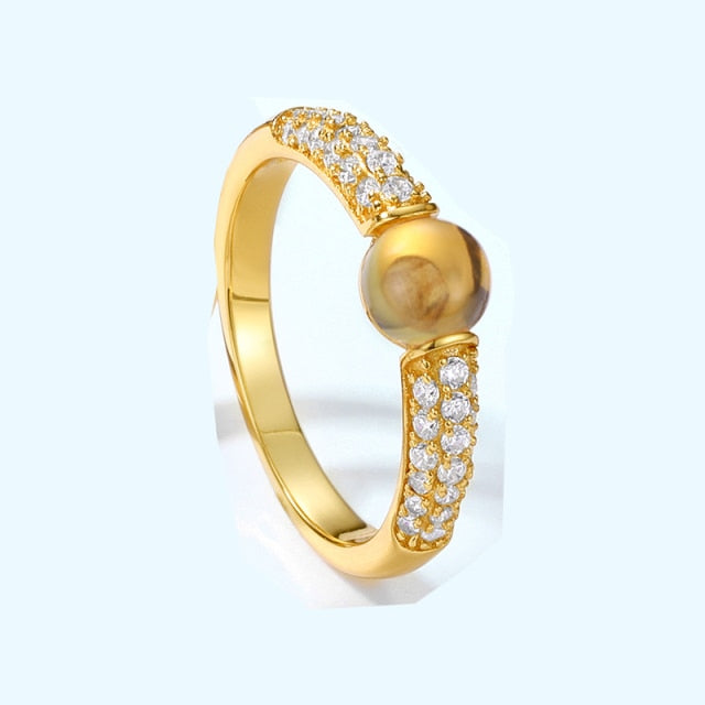 Elizabeth Quartz 18K Gold Vermeil Ring - Rings - Pretland | Spiritual Crystals & Jewelry