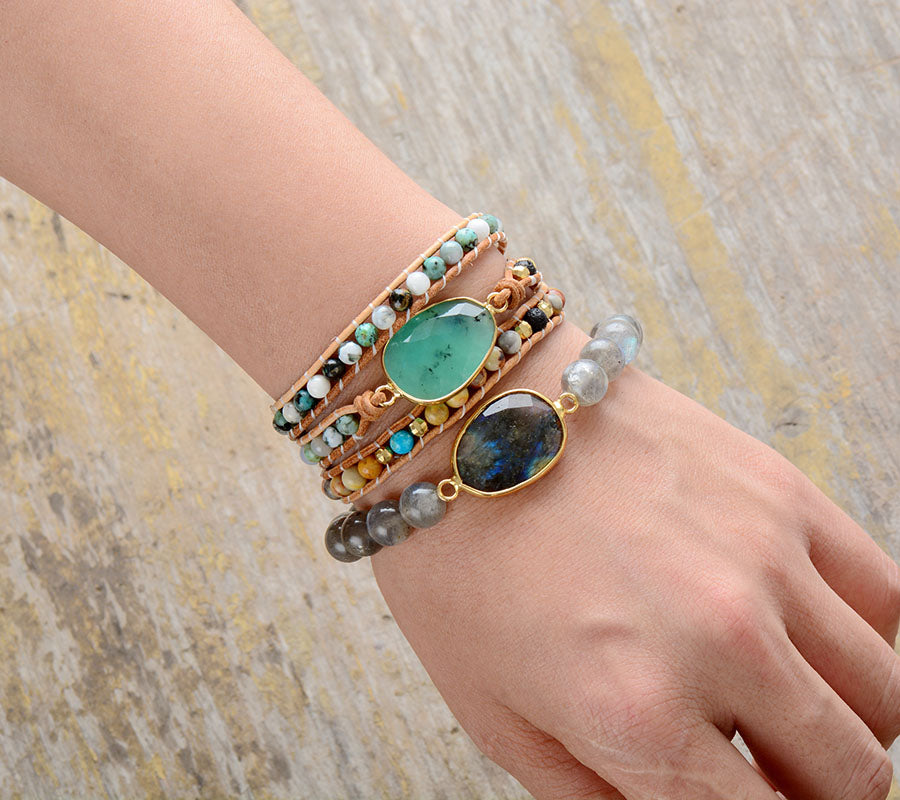 Jade Protection Wrap Bracelet - Wrap Bracelets - Pretland | Spiritual Crystals & Jewelry